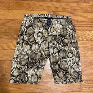 Forever 21 snake skin biker shorts
